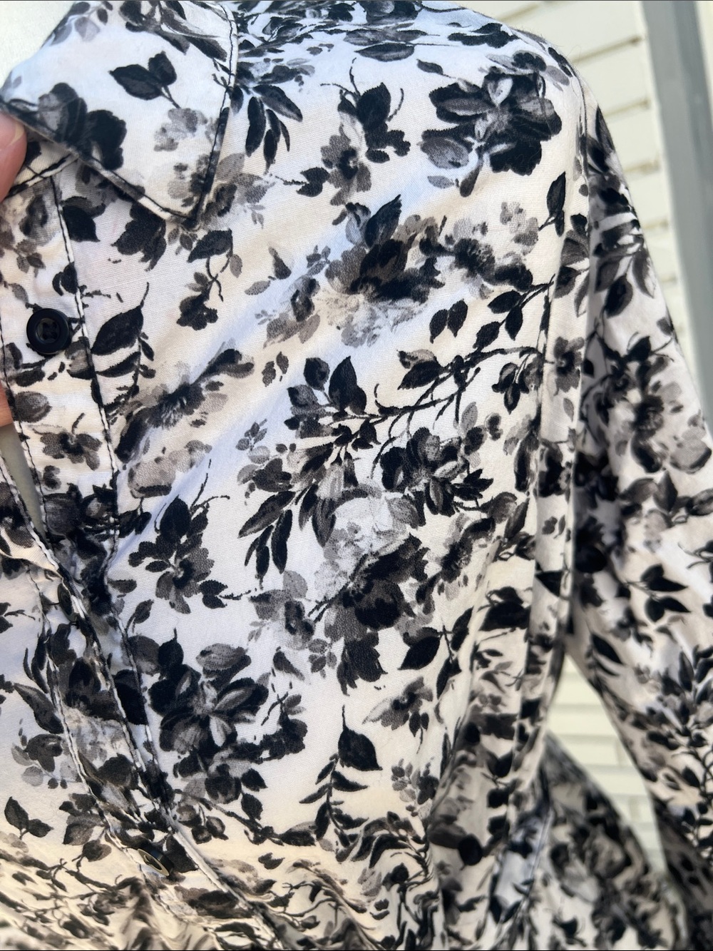 Torrid  Poplin black and white floral Mini Shirtdress sz 10 -Torrid 00 - Picture 2 of 10